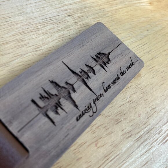 Amazing Grace, How Sweet The Sound Soundwave Wooden Keychain - Picture 2 of 4